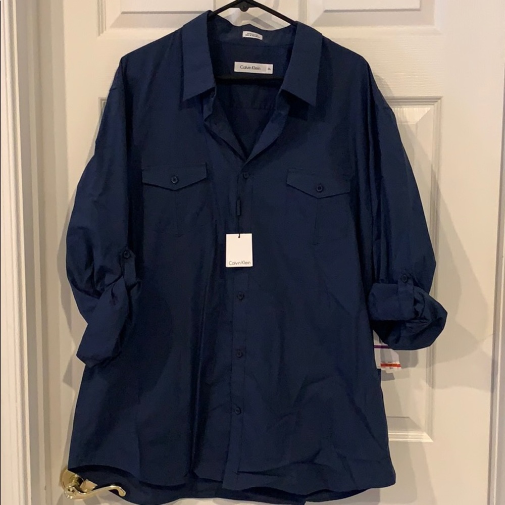 Mens navy button up- make offer